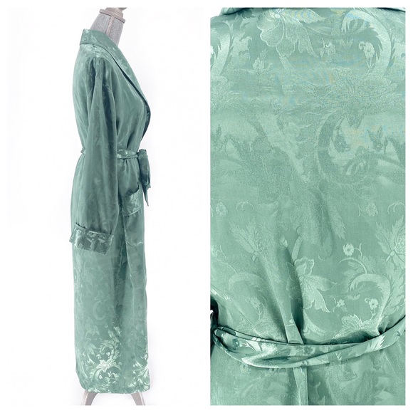 Victoria’s Secret Vintage Green Tie Robe 90’s SM - Picture 2 of 8
